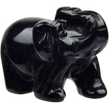 Kristal Edelsteen Olifant | 1 Stuk | Handgesneden Natuursteen Beeldje voor Reiki, Chakra, Feng Shui | 4cm | Zwarte Obsidiaan