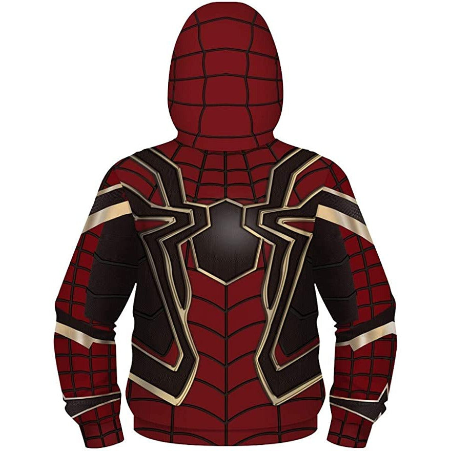 Spiderman Hoodie -Voor Kinderen - Miles Morales - Zip-up Jas - Cosplay Sweatshirt - Hallo Carnaval - Hooded Kostuum - No Way Home