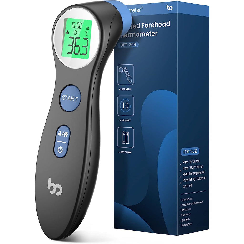 Multifunctioneel Digitale Voorhoofdthermometer - Contactloze Infraroodthermometer - Digitale Babythermometers - Lichaamstemperatuur - Snel en Nauwkeurig - Achtergrondverlichting