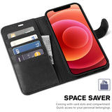 TUCCH - Wallet Case voor iPhone 12 Pro Max (6.7") - RFID-blokkerend - kaartsleufstandaard - schokbestendige TPU-binnenhoes