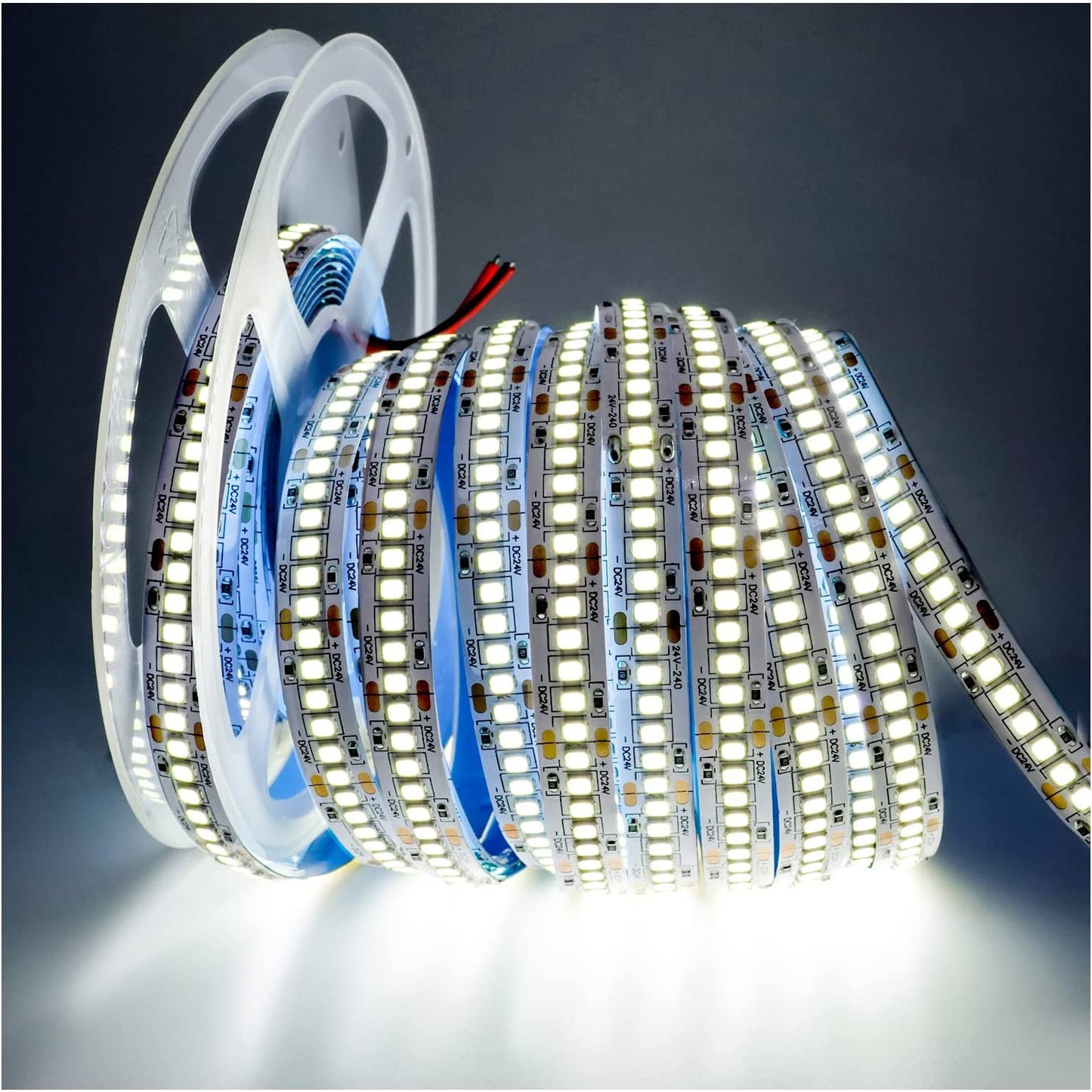 24V Super Heldere LED Stripverlichting - 5m - 1200 LEDs - 240 LEDs/m - Wit 6000K - SMD 2835 - 72W - IP20 Niet-Waterdicht - 10mm Breed - Eenvoudige Installatie - Energiezuinig en Veilig Gebruik
