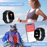 Blackview - R3 Pro - Fitness Smartwatch - fitnesshorloge - 1,69 inch Touchscreen Scherm - Met Hartslagmeter - Slaapmonitor - Weersvoorspelling - SpO2 - Stappentellerhorloge - Sporthorloge - Activiteitentracker - Voor Android / iOS - Unisex - Zwart