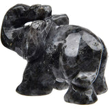 Kristal Edelsteen Olifant | 1 Stuk | Handgesneden Natuursteen Beeldje voor Reiki, Chakra, Feng Shui | 4cm | Larvikite
