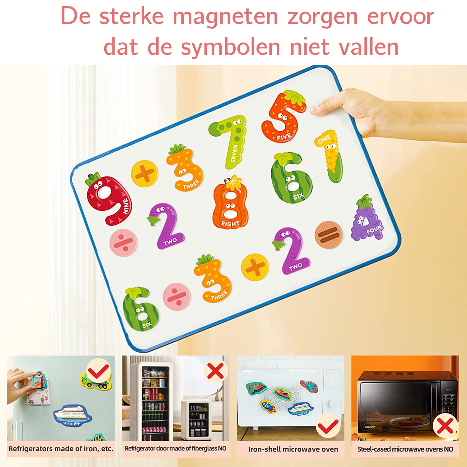 26-delige - Schattige Magnetische Cijfers voor Whiteboard, Peuterspeelgoed voor 3-jarigen, Grote Koelkastmagneten voor Kinderen, Magnetisch Educatief Speelgoed, Kleuterschool Wiskundespelletjes