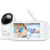 Dreo Baby Monitor - 5 Inches 720P HD Split Screen Video Babymonitor met Camera en Audio - Nachtzicht, 2-Way Talk, PTZ, 1000ft Bereik, 5000mAh Oplaadbare Batterij met VOX Mode