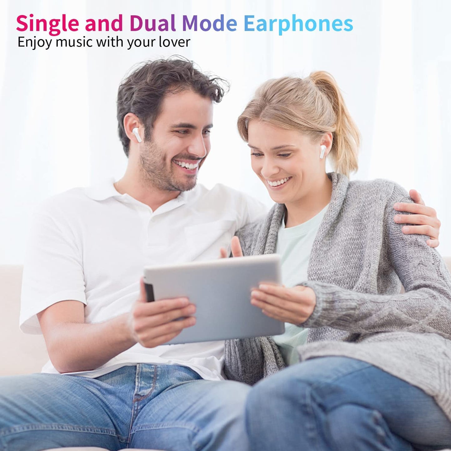 Socear Bluetooth Oordoppen - 5.1-koptelefoon Draadloze Oordopjes - Sport In-Ear Met Microfoon - 38U Oplaadetui - Aanraakbediening - Hifi-Stereo - IPX5 Waterdicht - Voor iPhone Huawei Samsung Xiaomi Sony