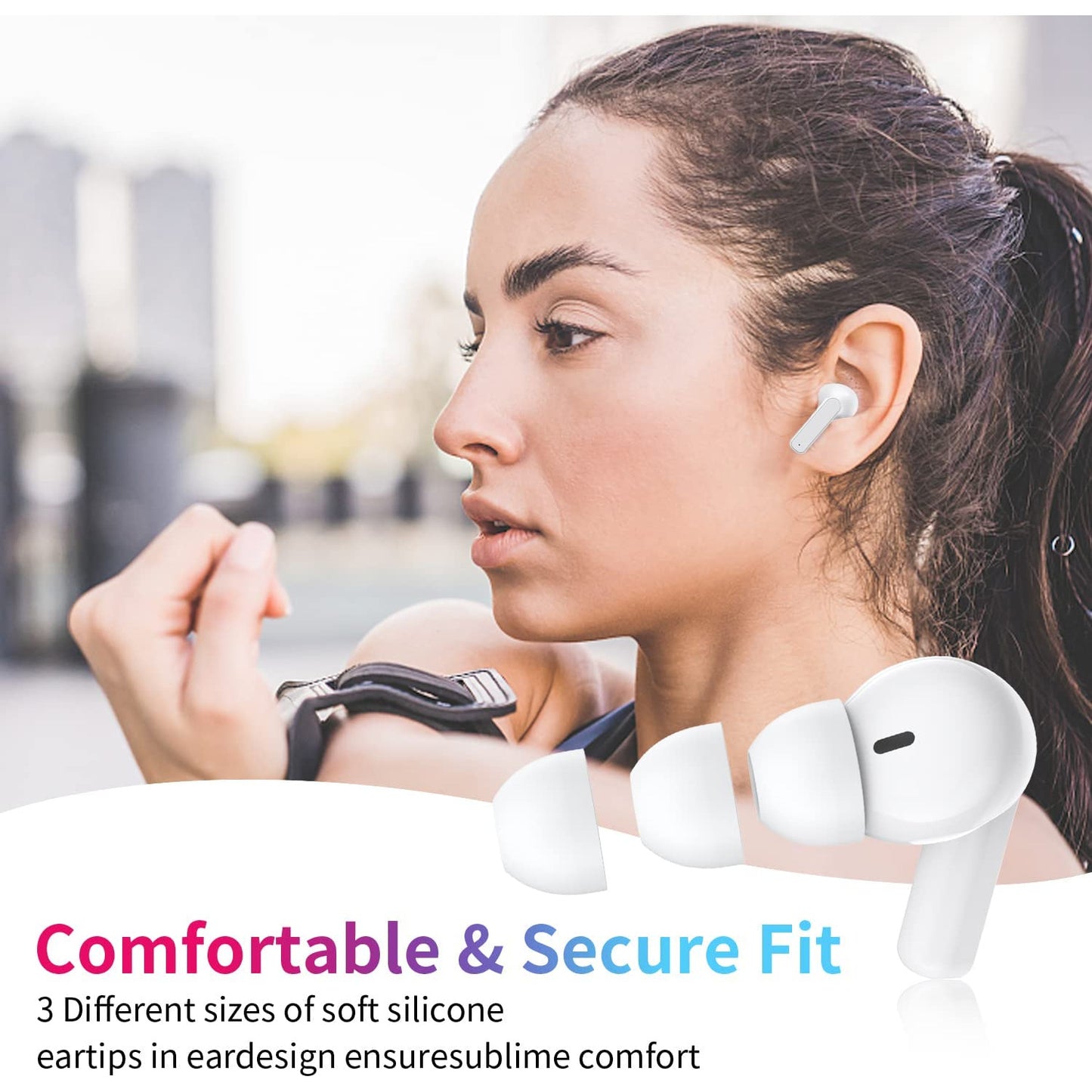 Socear Bluetooth Oordoppen - 5.1-koptelefoon Draadloze Oordopjes - Sport In-Ear Met Microfoon - 38U Oplaadetui - Aanraakbediening - Hifi-Stereo - IPX5 Waterdicht - Voor iPhone Huawei Samsung Xiaomi Sony