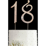 Nummer 18 - Taart Topper Met Steentjes - Metalen 18e Verjaardag taart Decoratie - Cake Topper - Jubileum Taartdecoratie