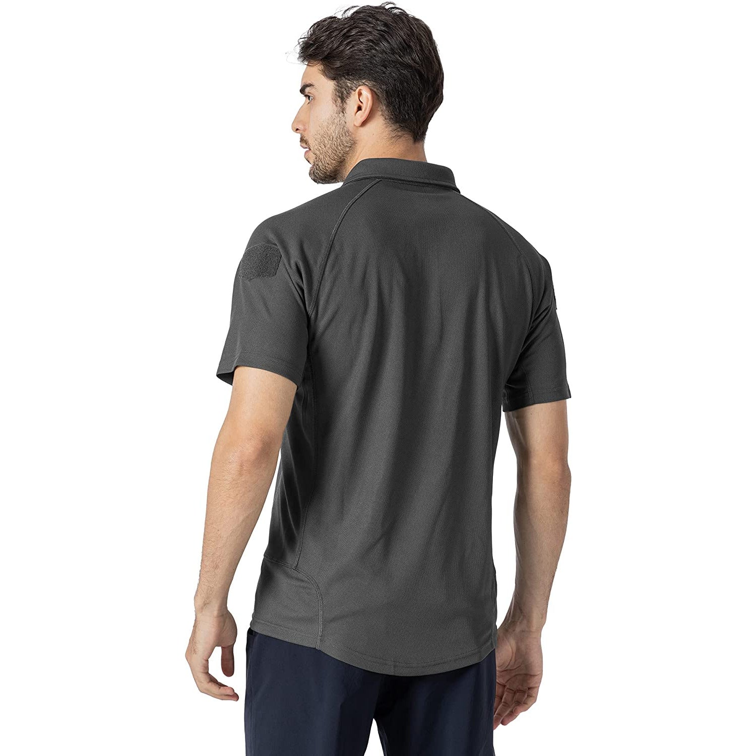 Outdoor Heren Polo - Quick Dry Stof - Sneldrogende Poloshirts - Ademend - Hiking Militair T-shirt - Korte Mouwen - Donkergrijs