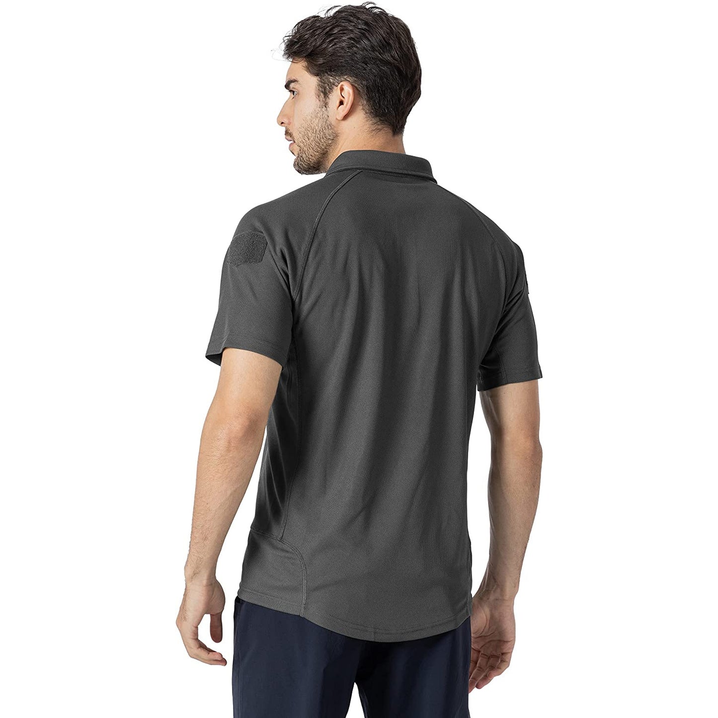 Outdoor Heren Polo - Quick Dry Stof - Sneldrogende Poloshirts - Ademend - Hiking Militair T-shirt - Korte Mouwen - Donkergrijs