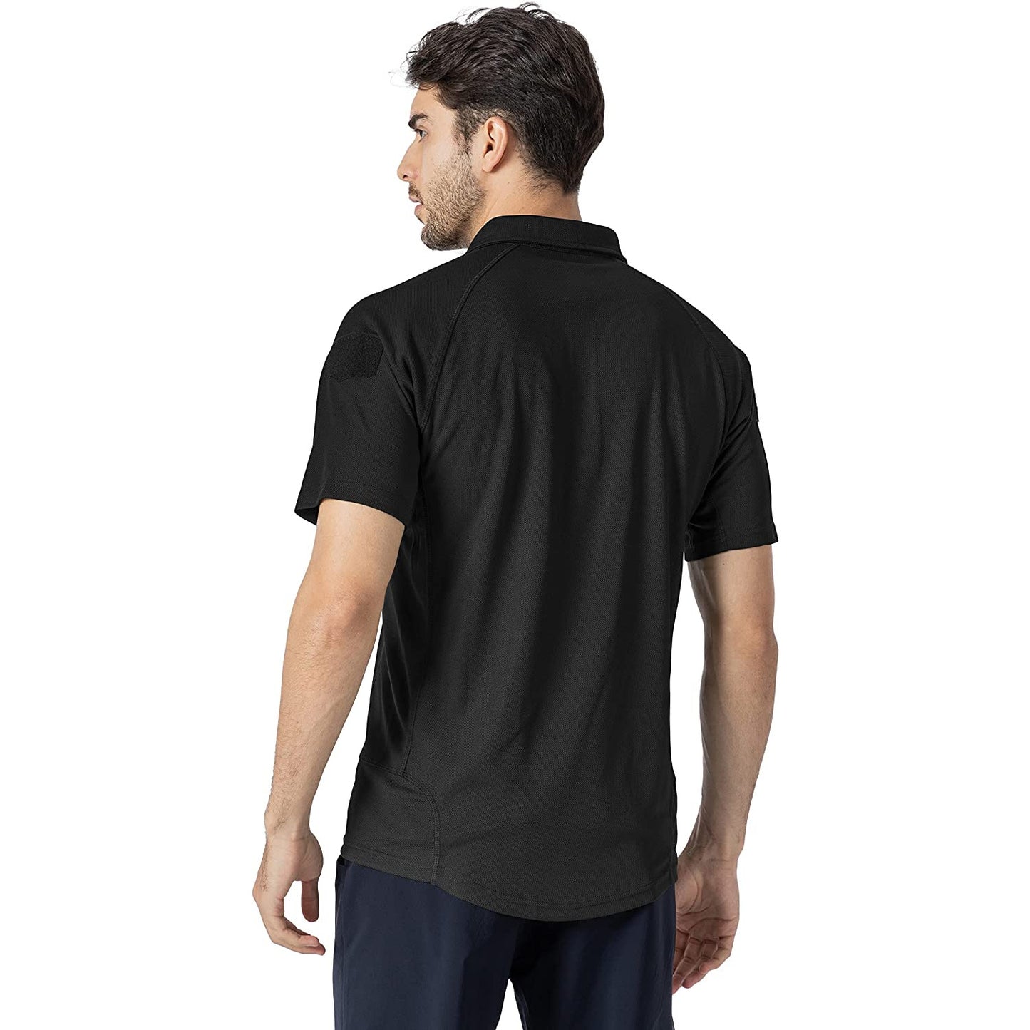 Rdruko - Outdoor Heren Polo - Quick Dry Stof - Sneldrogende Poloshirts - Ademend - Hiking Militair T-shirt - Korte Mouwen - Zwart