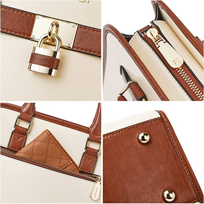Bostanten  Dames Handtas – Elegante Kunstleren Tas met Ritssluiting – 3-Vaks Indeling – Verstelbare Crossbody Schouderriem – Binnenvak met Rits – Handtas voor Dagelijks Gebruik – Ca. 29x13x25 cm