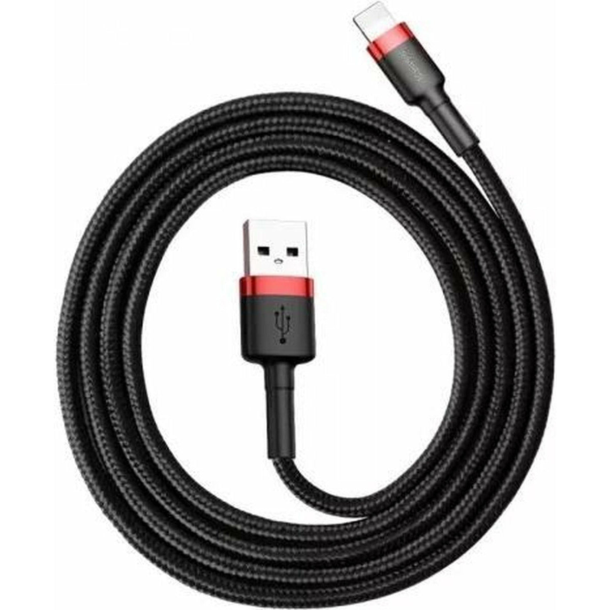 Baseus - 2 meter USB Lightning Kabel - Geschikt voor Apple iPhone - Nylon Gevlochten Oplaadkabel - Duurzaam Ontwerp - USB naar Lightning Kabel - Bestandsoverdracht en Opladen - Aluminium Connectors - Anti-War Technologie