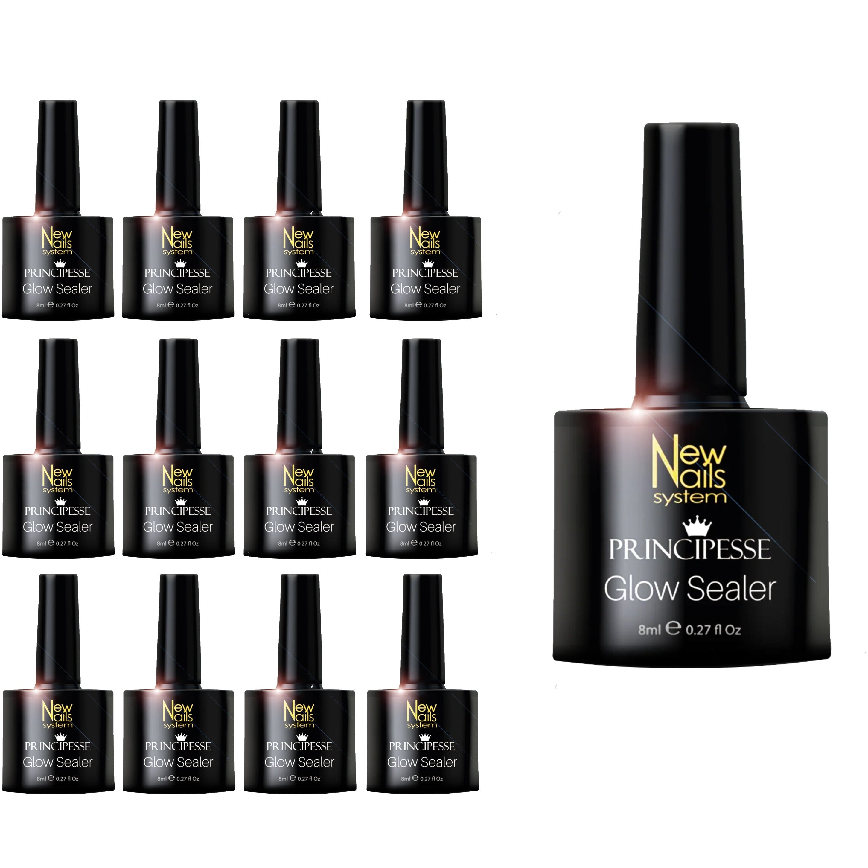 12 Stuks - 8ml Reflecterende Glitter Gel Nagellak - Professioneel - Schitterende Diamant Nagellak Gel - Glow Sealer - Zilveren Nagellak - Soak Off UV Gel