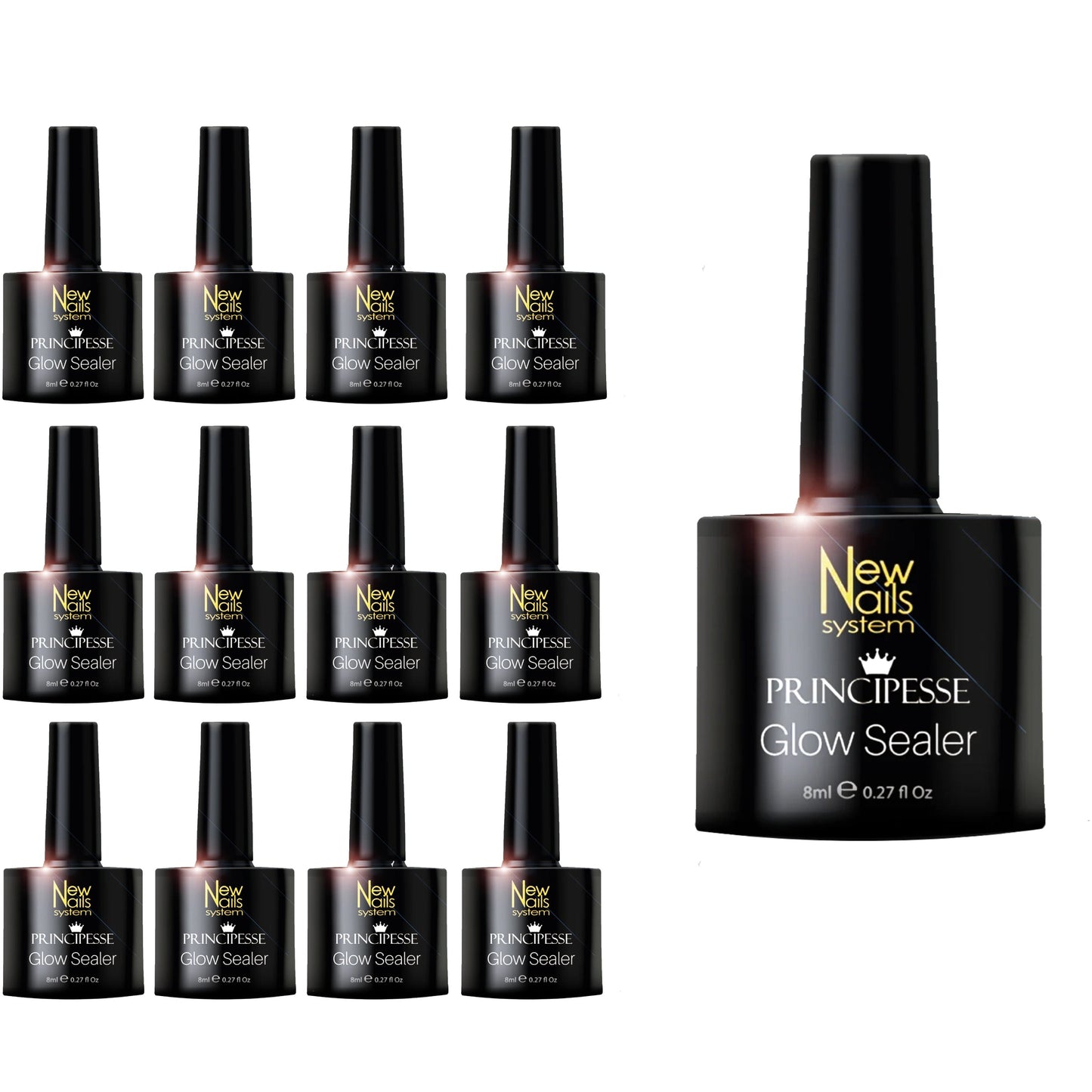 12 Stuks - 8ml Reflecterende Glitter Gel Nagellak - Professioneel - Schitterende Diamant Nagellak Gel - Glow Sealer - Zilveren Nagellak - Soak Off UV Gel