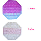 Kleur veranderende Eenhoorn & Octagon Pop It Fidget Toys | 2 Stuks | Kleurverandering Onder de Zon, antistress, Push-Pop, Fidget-Speelgoed