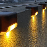 Solar LED Buitenlamp | 4 Pak | Zonne-Energie Waterdichte Verlichting voor Tuin, Terras of Trappen Buiten | Bruin