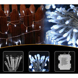 BrizLabs | Kerstverlichting met 200 LEDs | Wit | 20 m | koudwit | Lichtsnoer | 8 modi | waterdicht | kerstverlichting voor buiten | tuin | bruiloft | party
